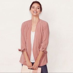 LC Lauren Conrad Tie Sleeve Ruched Blazer